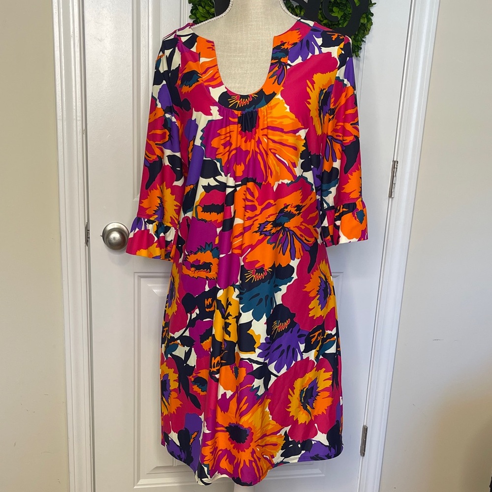 JUDE CONNALLY SIZE XL Vibrant Floral Women's Dress NWOT